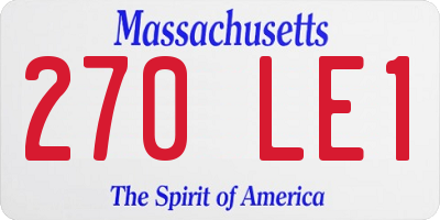 MA license plate 270LE1