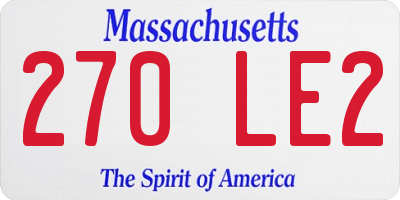 MA license plate 270LE2