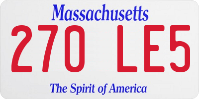 MA license plate 270LE5