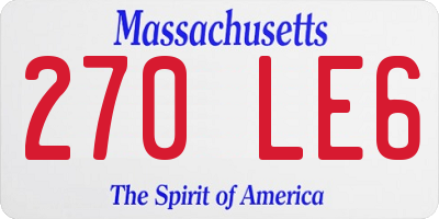 MA license plate 270LE6