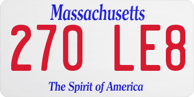 MA license plate 270LE8