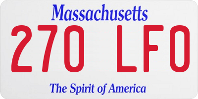 MA license plate 270LF0