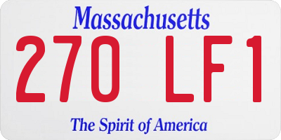 MA license plate 270LF1