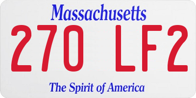 MA license plate 270LF2