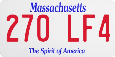 MA license plate 270LF4