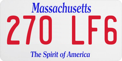 MA license plate 270LF6