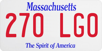 MA license plate 270LG0