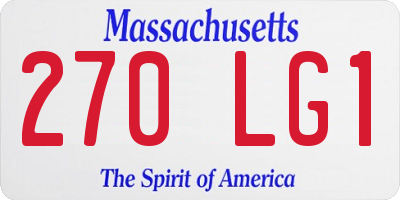 MA license plate 270LG1