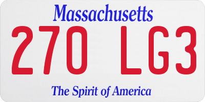 MA license plate 270LG3