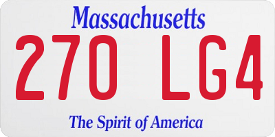 MA license plate 270LG4