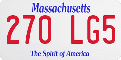 MA license plate 270LG5