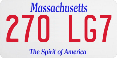 MA license plate 270LG7