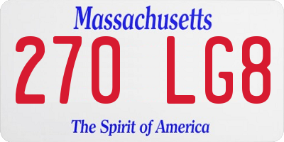 MA license plate 270LG8