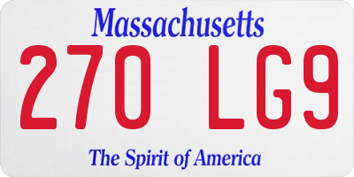 MA license plate 270LG9