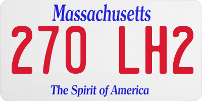 MA license plate 270LH2