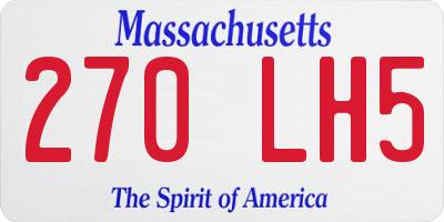 MA license plate 270LH5