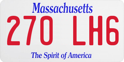 MA license plate 270LH6