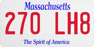 MA license plate 270LH8