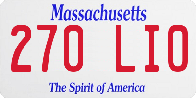 MA license plate 270LI0