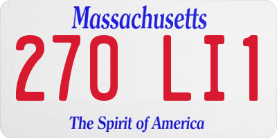 MA license plate 270LI1