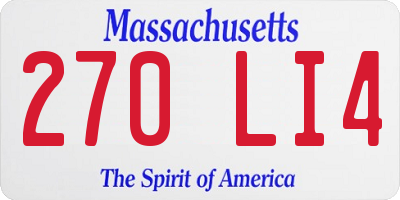 MA license plate 270LI4