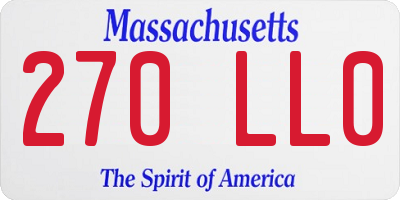 MA license plate 270LL0