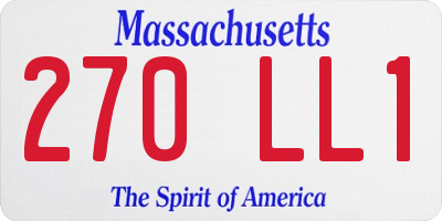 MA license plate 270LL1