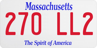 MA license plate 270LL2