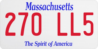MA license plate 270LL5
