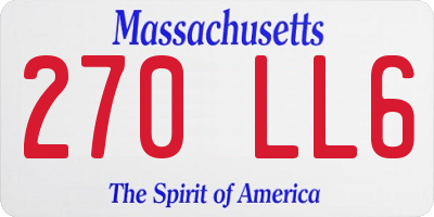 MA license plate 270LL6