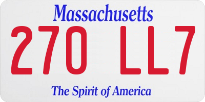 MA license plate 270LL7