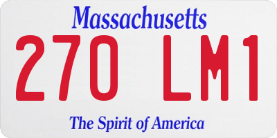 MA license plate 270LM1