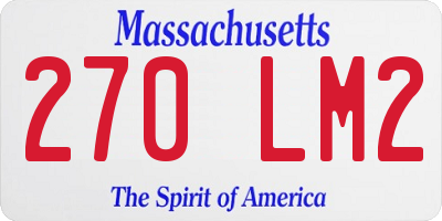 MA license plate 270LM2