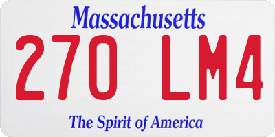 MA license plate 270LM4