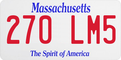 MA license plate 270LM5