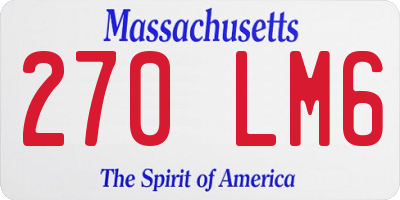 MA license plate 270LM6