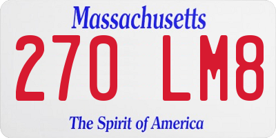 MA license plate 270LM8