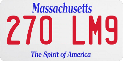 MA license plate 270LM9