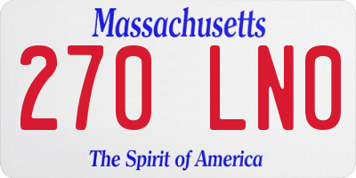 MA license plate 270LN0