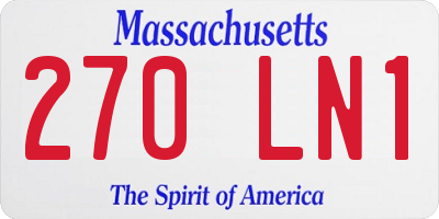 MA license plate 270LN1