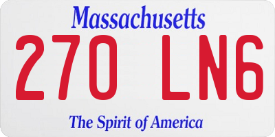 MA license plate 270LN6