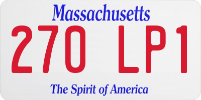 MA license plate 270LP1