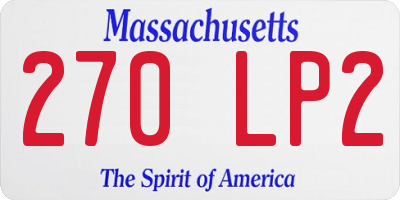 MA license plate 270LP2
