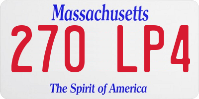 MA license plate 270LP4