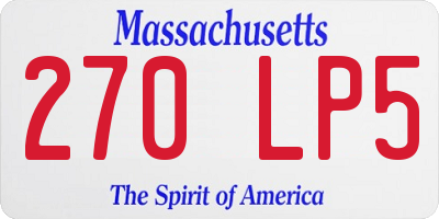 MA license plate 270LP5