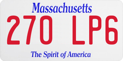 MA license plate 270LP6