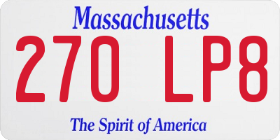 MA license plate 270LP8