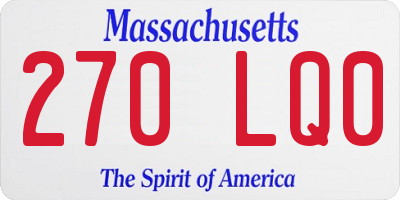MA license plate 270LQ0