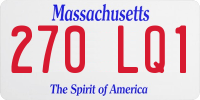 MA license plate 270LQ1