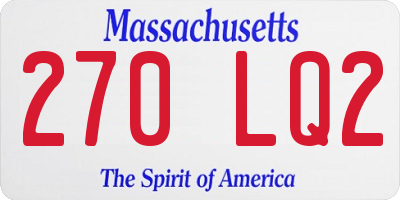 MA license plate 270LQ2